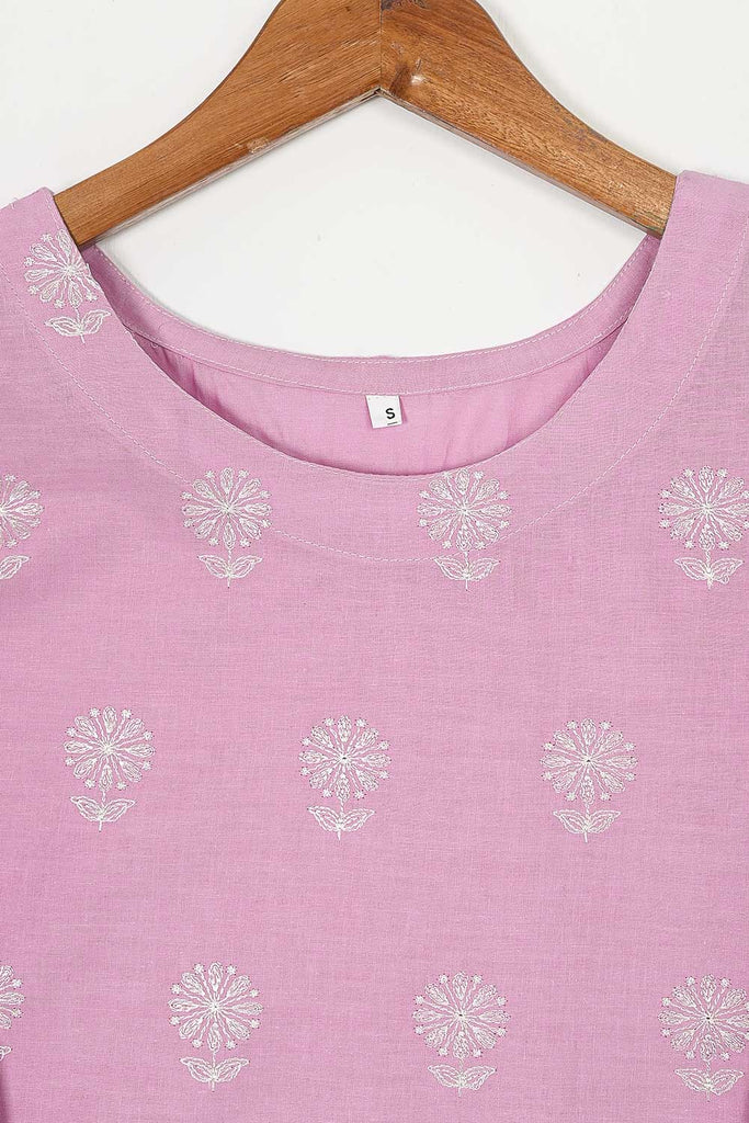 TS-230A-Pink - Cotton Embroidered Kurti