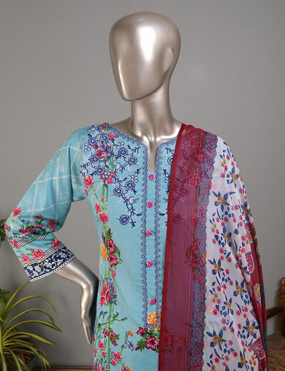 TMY-4A | Un-Stitched Embroidered Lawn Dress