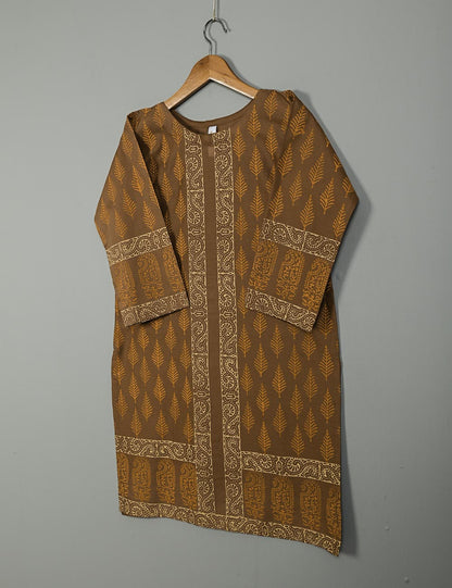 TS-140A-Brown - Cotton Block Printed Stitched