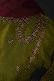 RTW-91-Moss - 3Pc Stitched Embroidered Organza Dress
