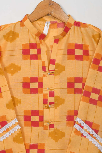 STP-077A-Mustard - 2PC COTTON PRINTED STITCHED