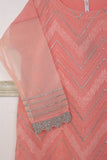 Organza Embroidered Stitched Kurti - Semolina (TS-039B-Pink)