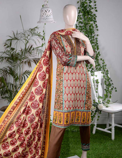 (AR-3B) Iridescent | Un-stitched Embroidered Lawn