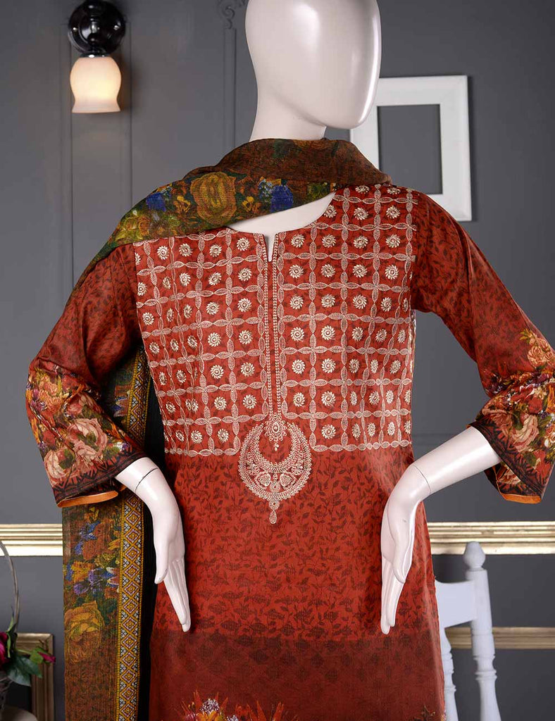 Un-stitched Embroidered Lawn (AQ-3B) Ethnic Aestheticism