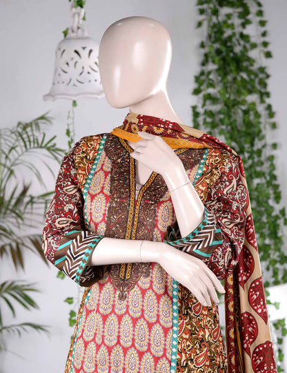 (AR-3B) Iridescent | Un-stitched Embroidered Lawn