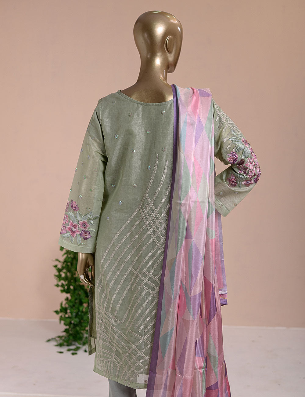 3 Pc Khaddi Lawn Unstitched Embroidered Dress (TP-18)