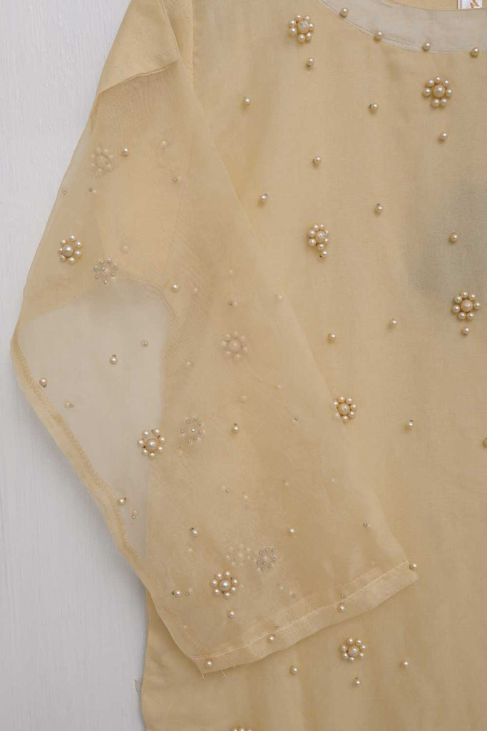 Organza Stitched Kurti - Organza Pearls (T20-042A-Skin)