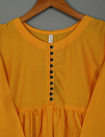 TS-164B-Yellow - Linen Frock