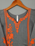 TS-114A-Grey - Paper Cotton Embroidered Stitched Kurti