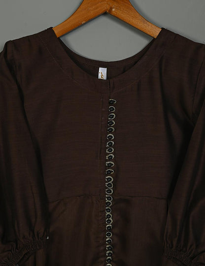 TS-133C-DarkBrown - Linen Frock