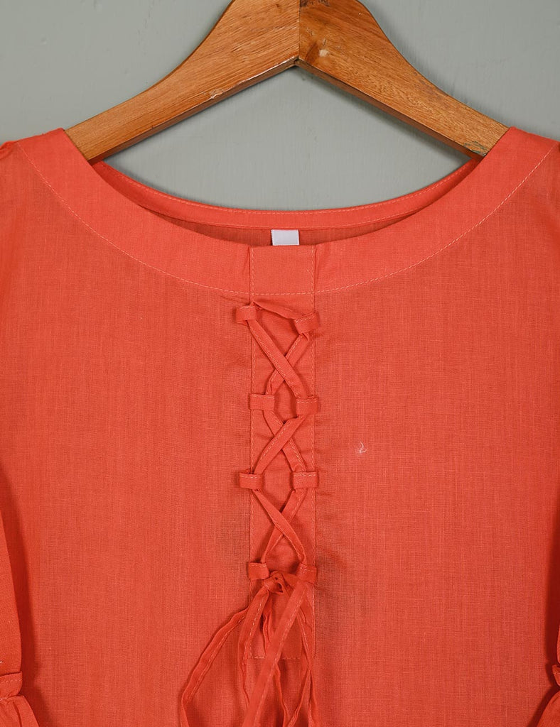 TS-188A-Orange - Leilani - Cotton Stitched Frock