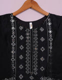 TS-113B-Black- Organza Embroidered Stitched Kurti With Mirror Work