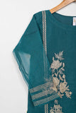 STP-071B-Turquoise - 2Pc Organza Embroidered With Malai Trouser