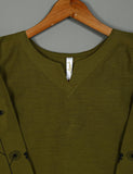 T20-058D-Moss - Seedhead - Cotton Embroidered Kurti