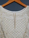 TS-154-White - Exotic Patterns - Paper Cotton Embroidered  Kurti