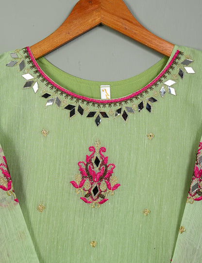 TS-186A-Pista - Paper Cotton Embroidered Kurti