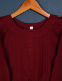 TS-157B-Maroon - Scarlet Love - Cotton Stitched Frock