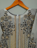 T20-040D-Grey - Equinox - Semi Formal Paper Cotton Fabric Embroidered Stitched Kurti
