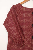 STP-041A-Maroon - 2PC COTTON PRINTED STITCHED