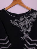 TS-107B-Black - Cotton Embroidered Stitched Kurti