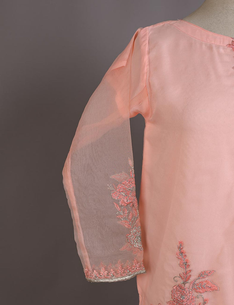 RTW-28-Pink -  3Pc Stitched Embroidered Organza