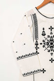 3SP-4A-WHITE - 3PC CAMBRIC EMBROIDERED Dress With Chiffon Embroidered Dupatta