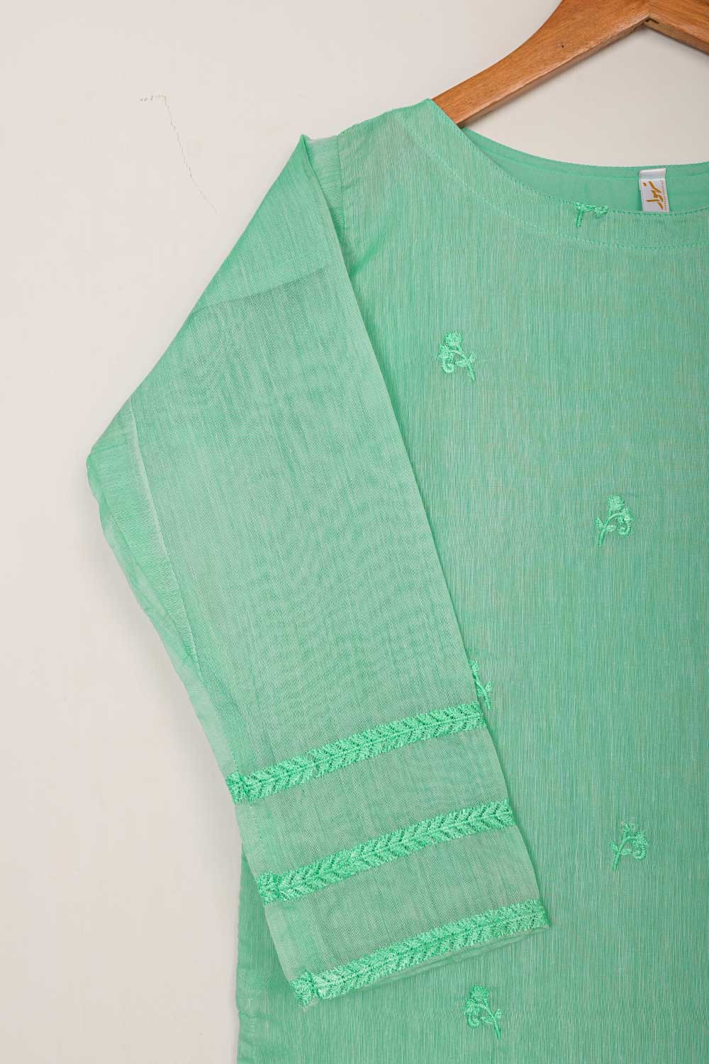 STP-045A-SeaGreen - 2PC PAPER COTTON EMBROIDERED STITCHED