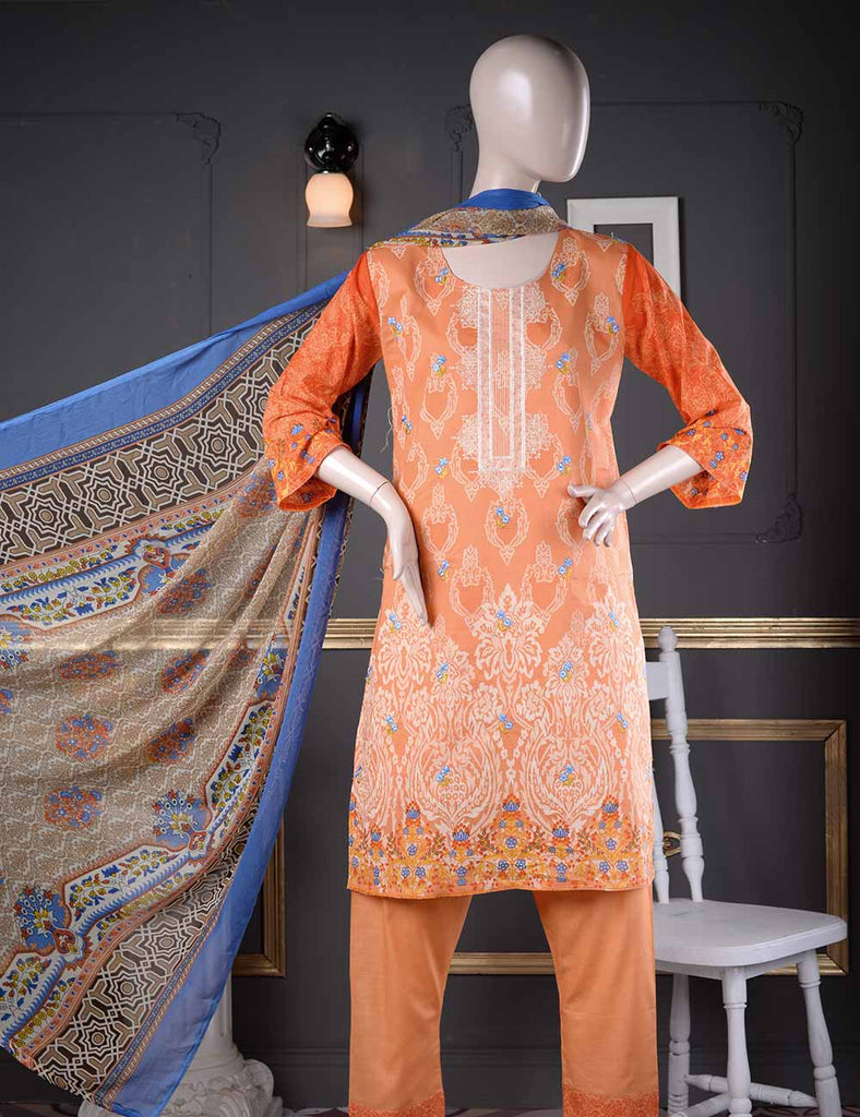 Un-stitched Embroidered Lawn (AQ-4B) Pastel Beauty