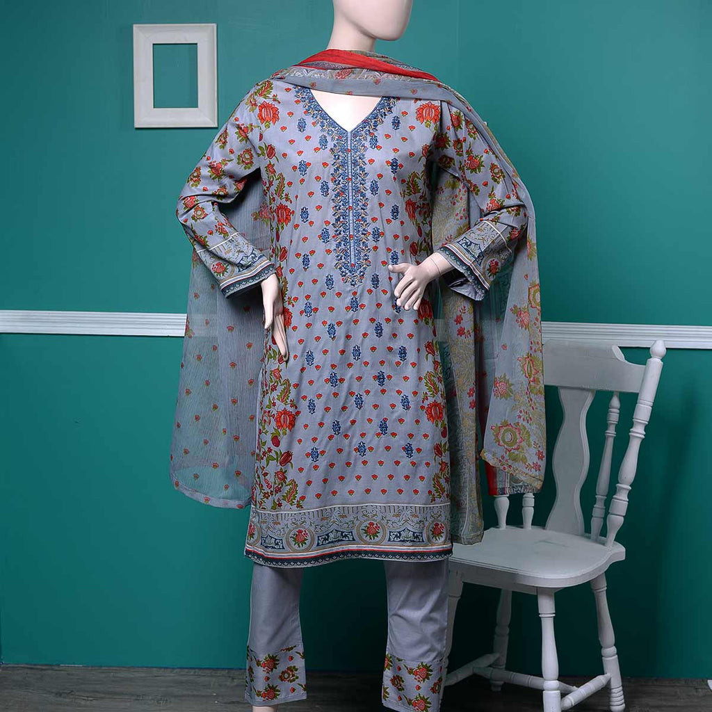 Un-stitched Embroidered Lawn (AY-4B) Marigold