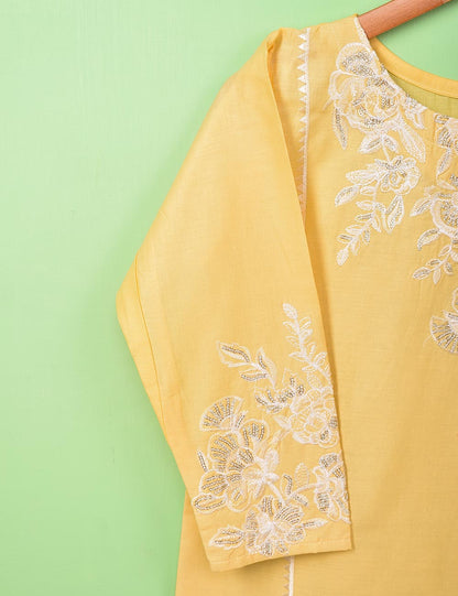 Cotton Embroidered Stitched Kurti - Sunbeam Glory (TS-029D-Yellow)