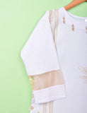 Cotton Printed Stitched Kurti - Heavenly Aura (TS-081A-White)