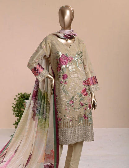 3 Pc Khaddi Lawn Unstitched Embroidered Dress (TP-19)