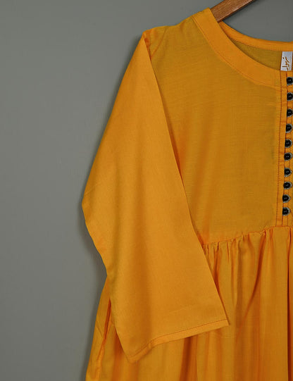 TS-164B-Yellow - Linen Frock