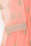 TS-228A-Pink - Organza Embroidered Stitched Frock