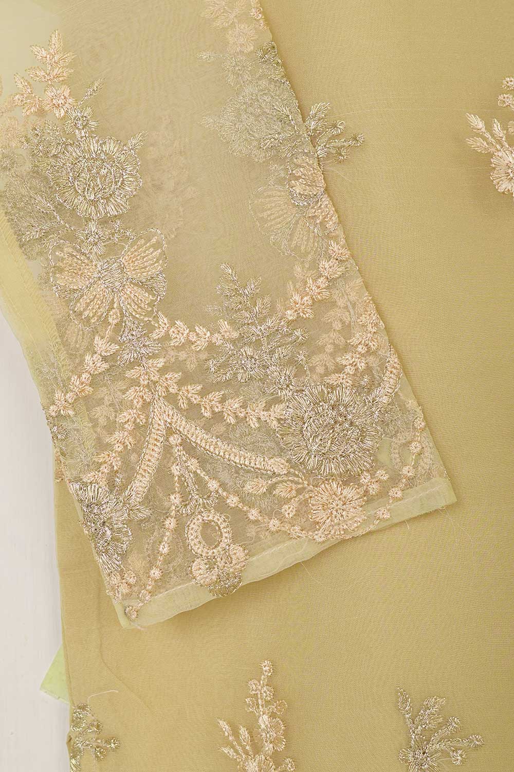 STP-053A-Skin - 2Pc Organza Embroidered With Malai Trouser