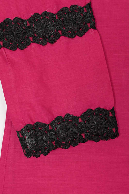 TS-229A-Fuchsia - Cotton Stitched Frock