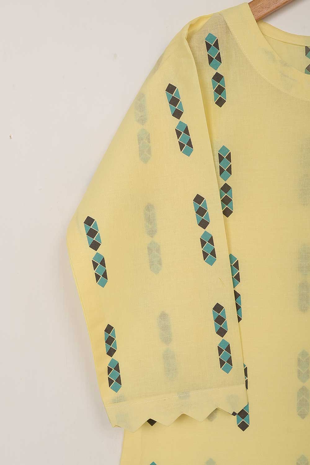 STP-056A-Yellow - 2PC COTTON PRINTED STITCHED