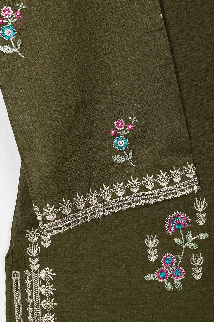 TS-225A-Mehndi - Cotton Embroidered Stitched Kurti
