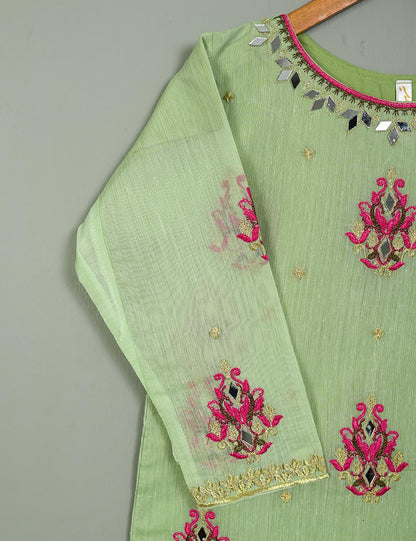 TS-186A-Pista - Paper Cotton Embroidered Kurti