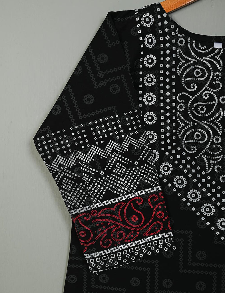 Cotton Printed Stitched Kurti - Electric Fuse (TS-080B-Black)
