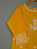 TS-180-Yellow - Cotton Embroidered Kurti