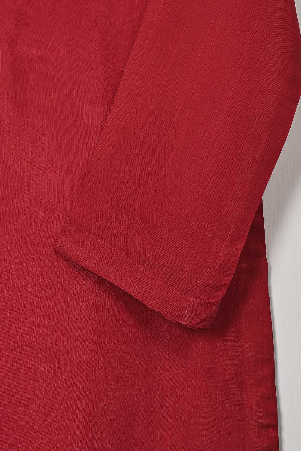 STP-107A-Red - 2PC COTTON SLUB STITCHED