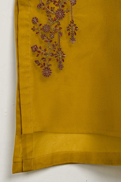 STP-113A-Mustard - 2Pc Organza With Malai Trouser