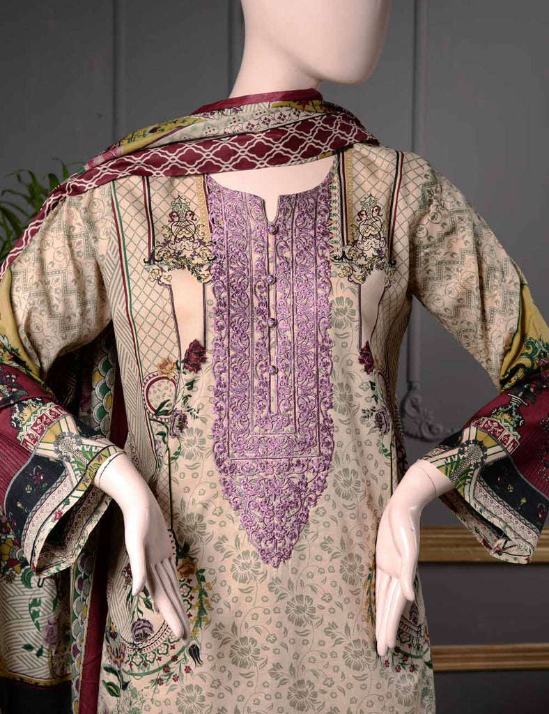 Un-stitched Embroidered Lawn (SE-5A) Clement