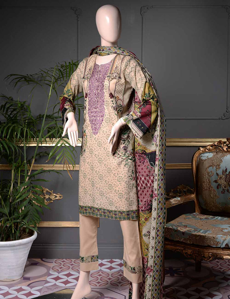 Un-stitched Embroidered Lawn (SE-5A) Clement