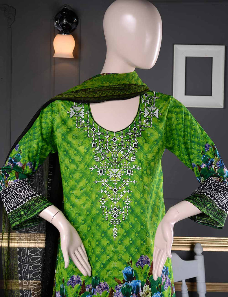 Un-stitched Embroidered Lawn (AQ-5B) Rich Tradition