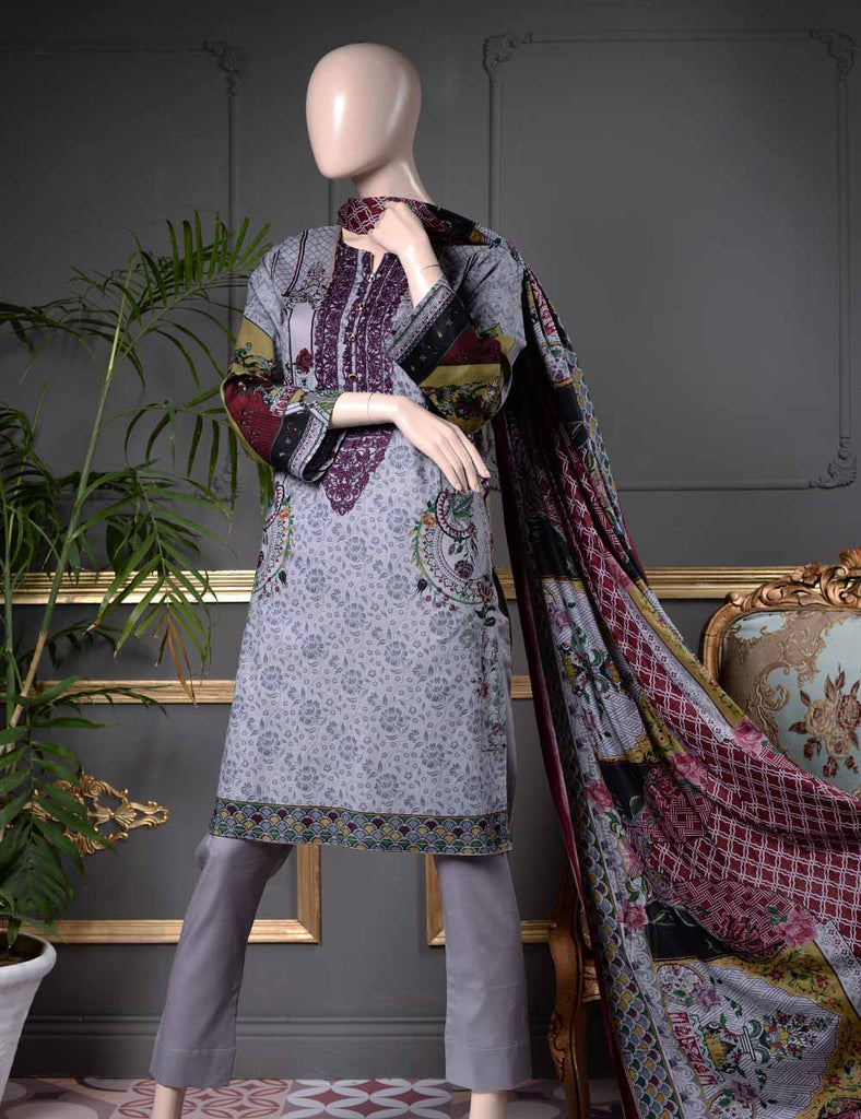 Un-stitched Embroidered Lawn (SE-5B) Clement