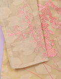 Semi Formal Jacquard Cotton Stitched Embroidered Kurti - (TS-087A-Skin)