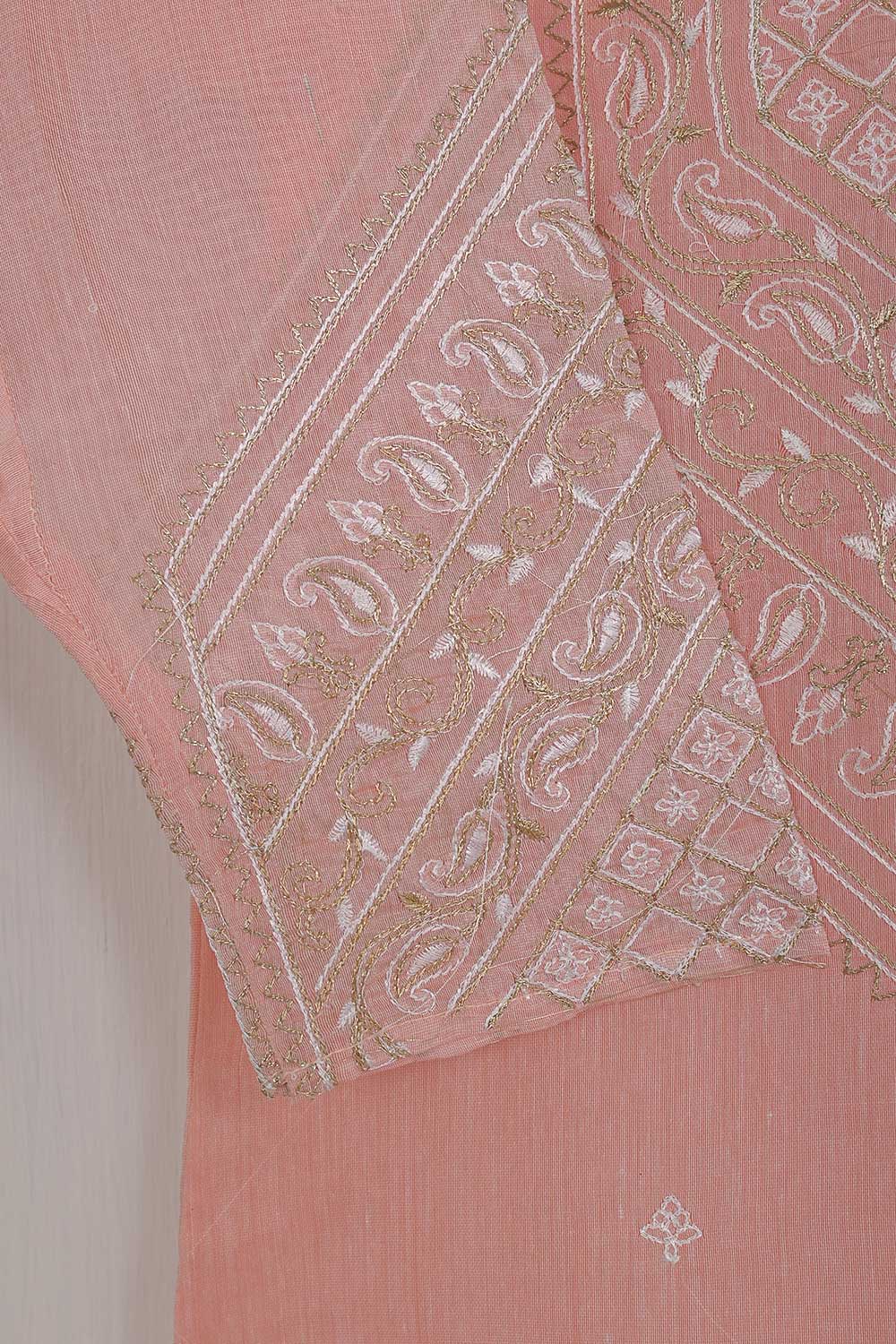 TS-154B-Pink - Exotic Patterns - Paper Cotton Embroidered Kurti