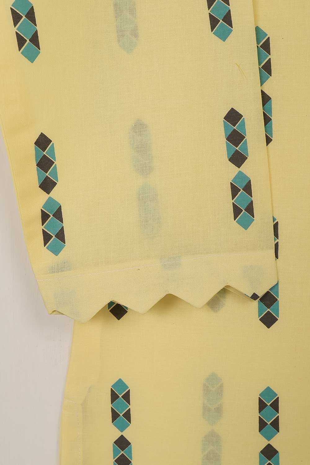 STP-056A-Yellow - 2PC COTTON PRINTED STITCHED